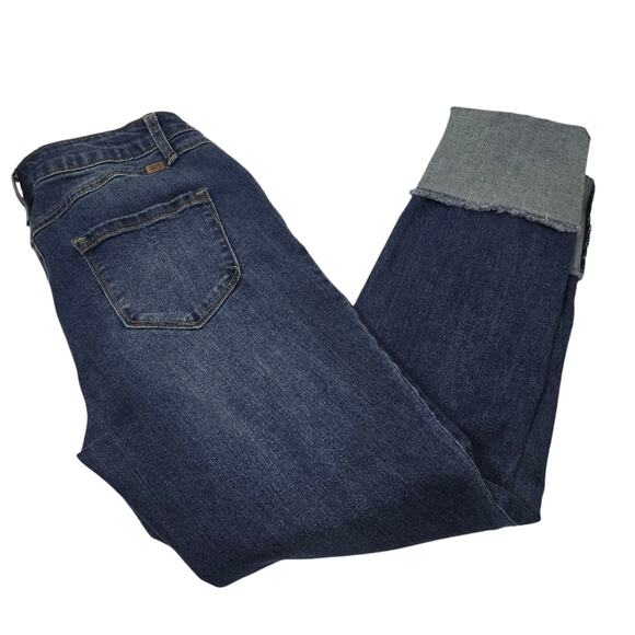1822 Taylor Denim Cuff Denim Blue Jean Cropped Minimalist Causal Classic Size 8 - Picture 1 of 14